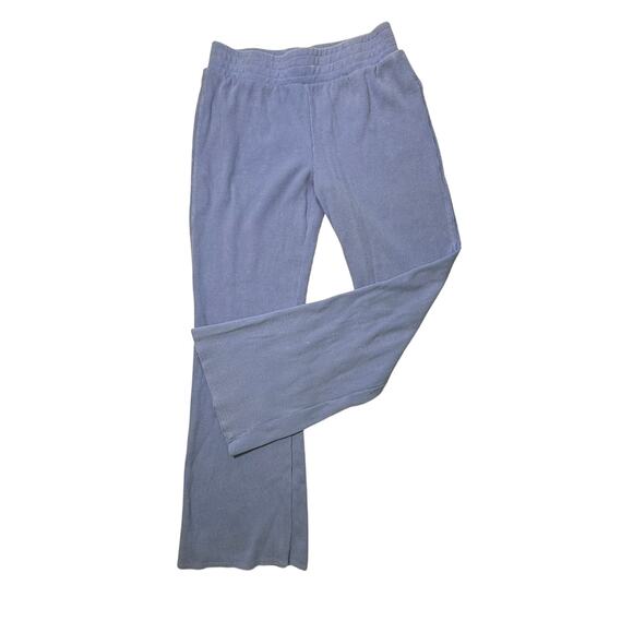 Sunnyside by Sundry Blue Waffle Knit Wide Leg Pants Women’s Size Small - Picture 2 of 9